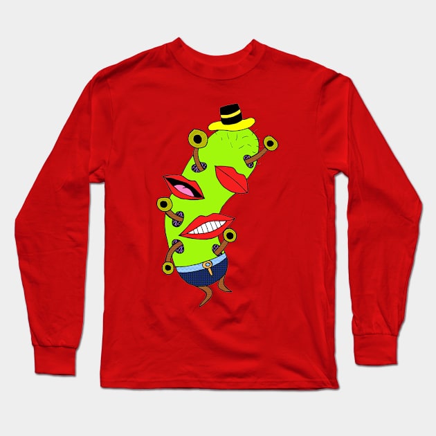 Creepy Worm Long Sleeve T-Shirt by coloringiship